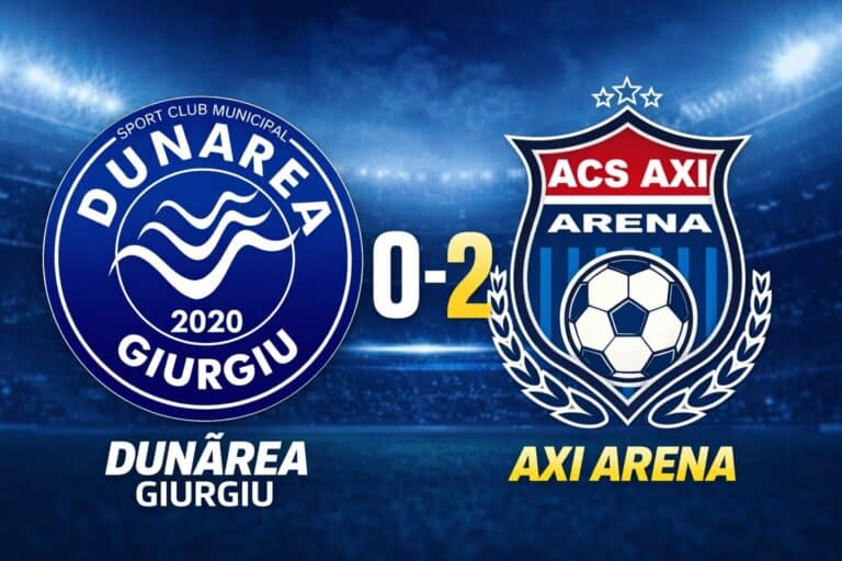 Dunărea Giurgiu învinsă pe teren propriu de Axi Arena, scor 0-2