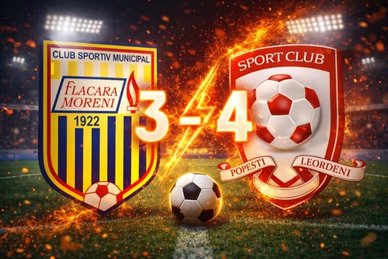 Popești-Leordeni s-a impus cu 4-3 în deplasarea de la Flacăra Moreni