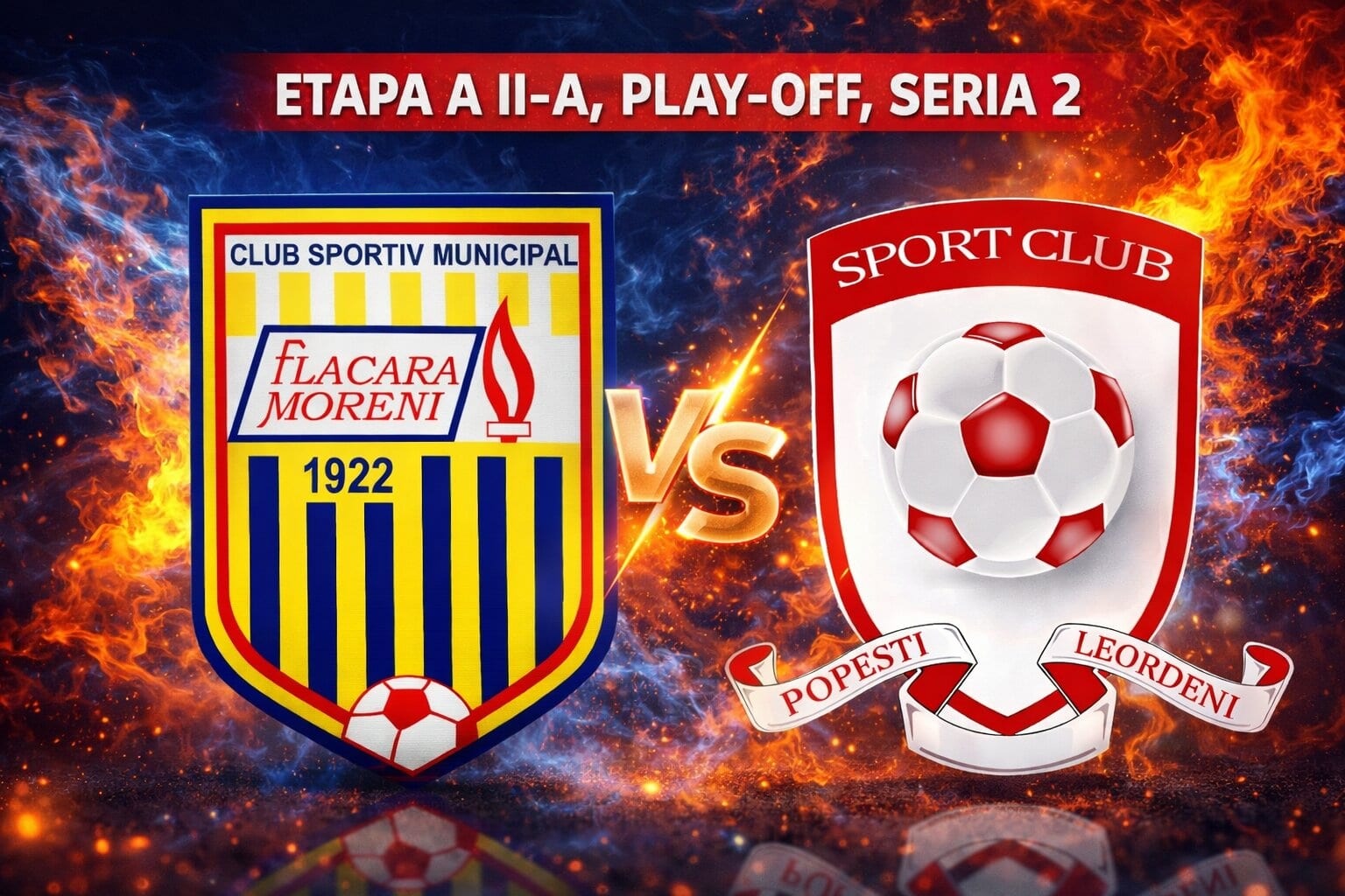 Meci cu miză în play-off: Popești-Leordeni joacă la Moreni
