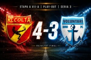 Recolta Gheorghe Doja a încheiat sezonul pe locul 3 în play-out după victoria cu FC Voluntari II