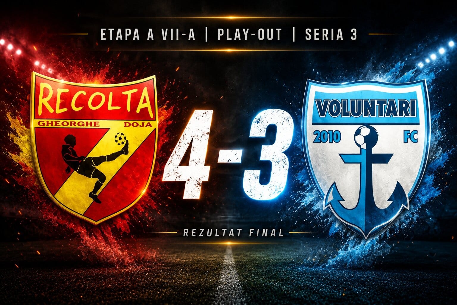 Recolta Gheorghe Doja a încheiat sezonul pe locul 3 în play-out după victoria cu FC Voluntari II