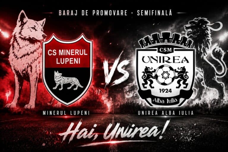 Unirea Alba Iulia va întâlni Minerul Lupeni în semifinala barajului de promovare
