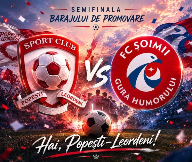 Semifinală de foc la Popești-Leordeni: duel cu Șoimii Gura Humorului pentru finala barajului de promovare