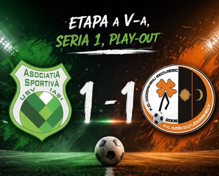 Egal între USV Iași și Odorheiu Secuiesc în play-out