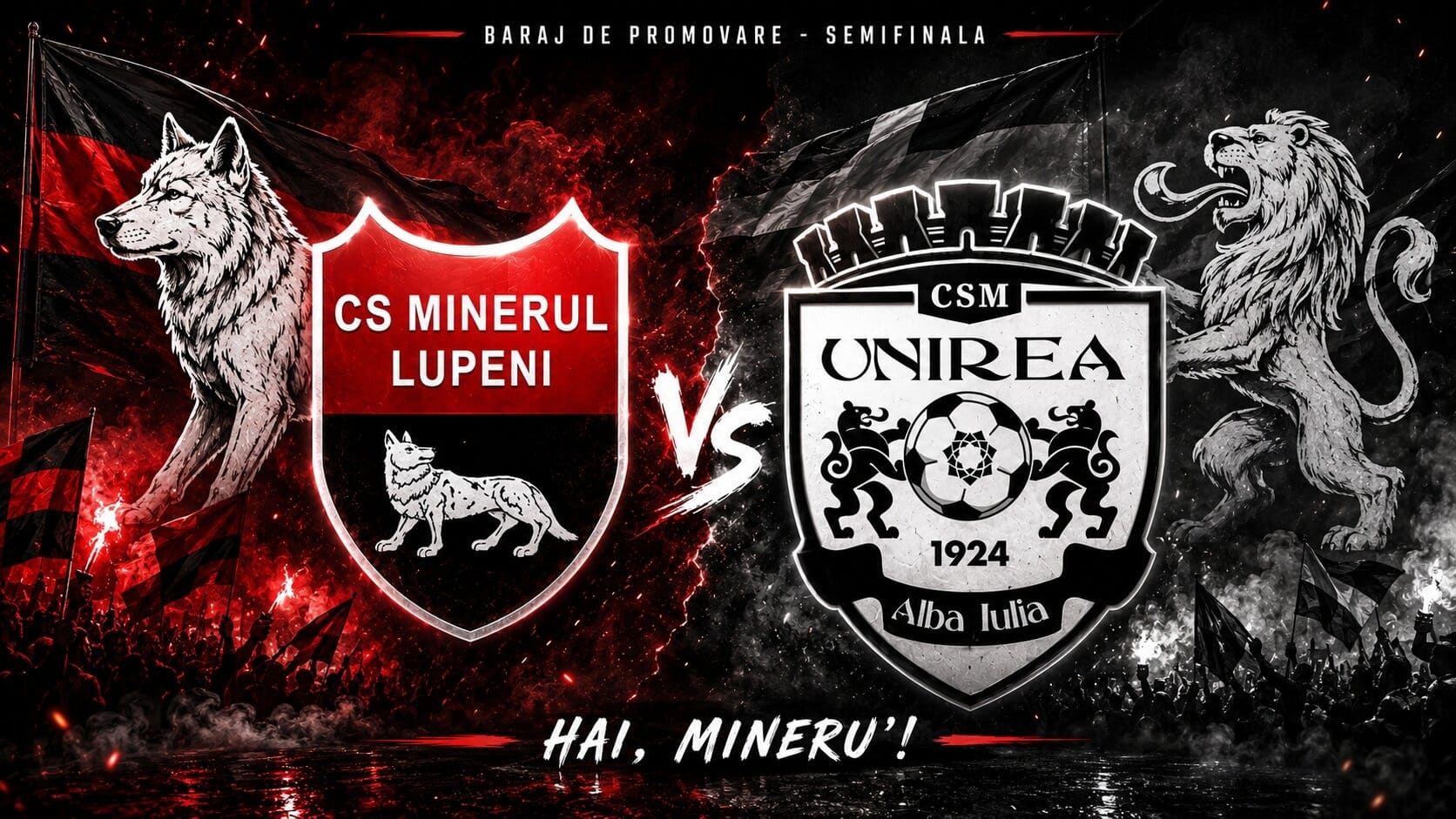 Minerul Lupeni întâlnește Unirea Alba Iulia în semifinala barajului de promovare!