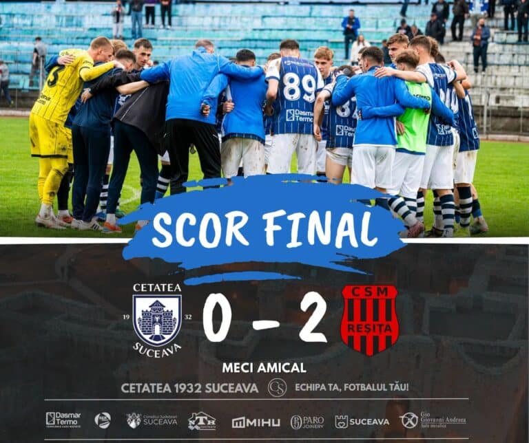Cetatea 1932 Suceava a pierdut amicalul cu CSM Reșița, scor 0-2