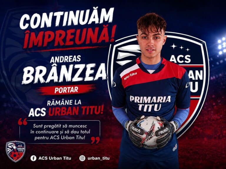 ACS Urban Titu a perfectat transferul definitiv al portarului Andreas Brânzea