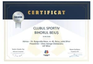 CS Bihorul Beiuș a obținut Certificarea SILVER