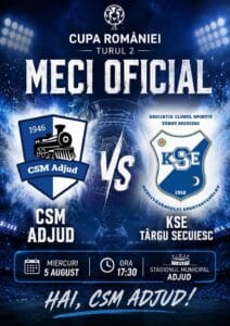 CSM Adjud primește vizita celor de la KSE Târgu Secuiesc în Turul 2 al Cupei României