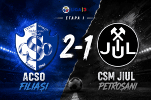 ACSO Filiași – Jiul Petroșani 2-1, debut cu victorie pentru formația doljeană