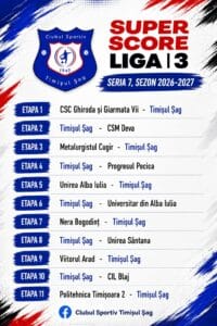 Timișul Șag și-a aflat programul pentru sezonul 2026–2027