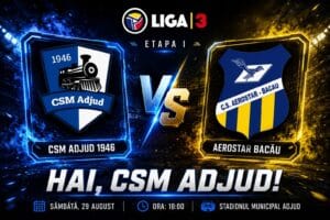 CSM Adjud 1946 debutează în noul sezon cu Aerostar Bacău