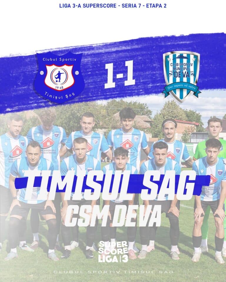 Timișul Șag a remizat în primul meci disputat acasă în acest sezon, 1-1