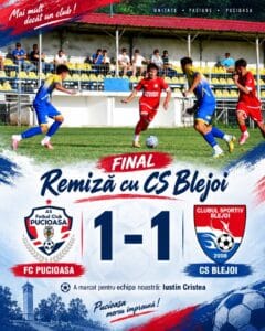 FC Pucioasa – CS Blejoi 1-1. Iustin Cristea a adus primul punct al sezonului