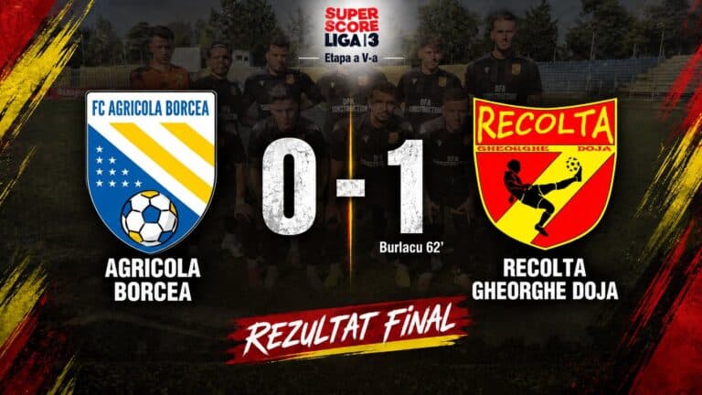 Recolta Gheorghe Doja produce surpriza la Borcea! Victorie cu 1-0 în fața liderului