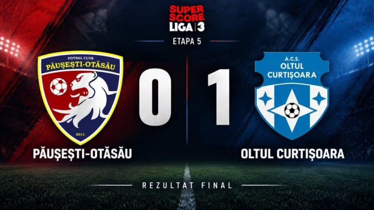 Oltul Curtișoara obține prima victorie a sezonului, în deplasare cu Păușești-Otăsău