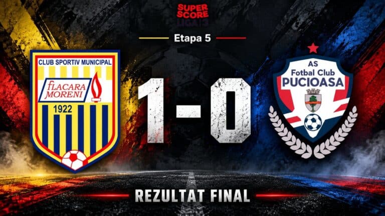Flacăra Moreni – Pucioasa 1-0. Înfrângere la limită pentru formația din Pucioasa