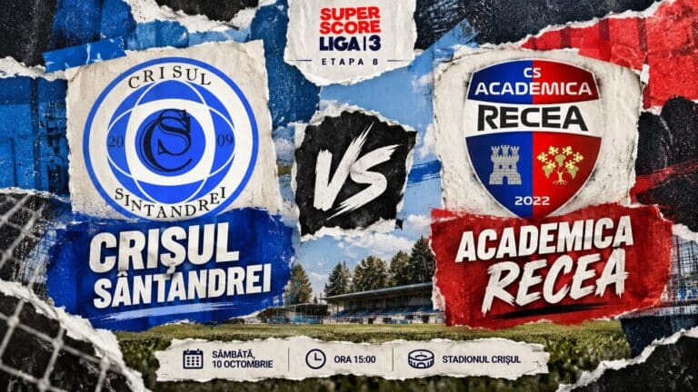 Crișul Sântandrei, duel pe teren propriu cu Academica Recea în etapa a VIII-a