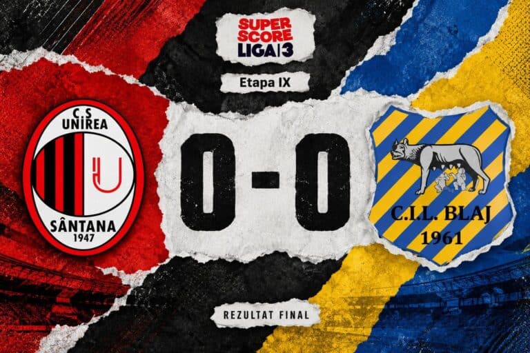 Remiză albă între Unirea Sântana și CIL Blaj