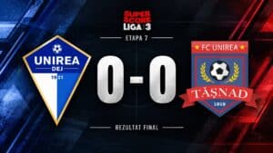 Unirea Tășnad, remiză 0-0 în deplasarea de la Unirea Dej