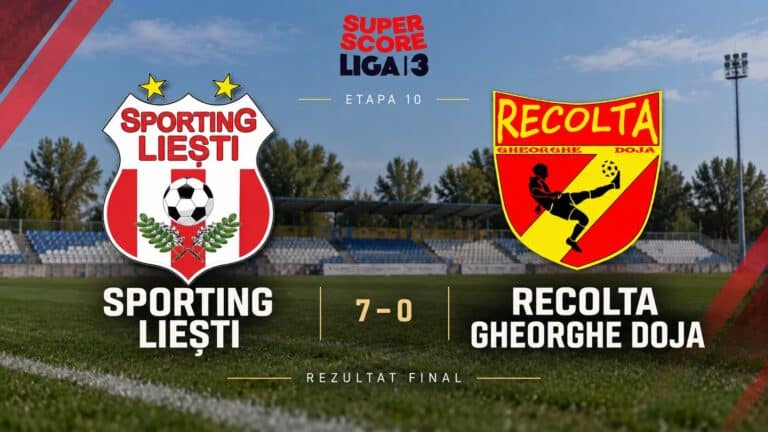 Înfrângere usturătoare pentru Recolta Gheorghe Doja, 0-7 cu Sporting Liești